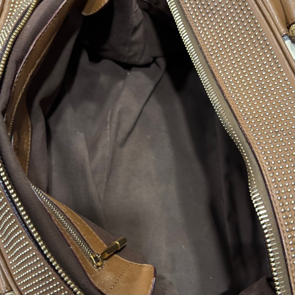Burberry Plaid Shoulder Bag with Brown Leather - Picture 6 of 10